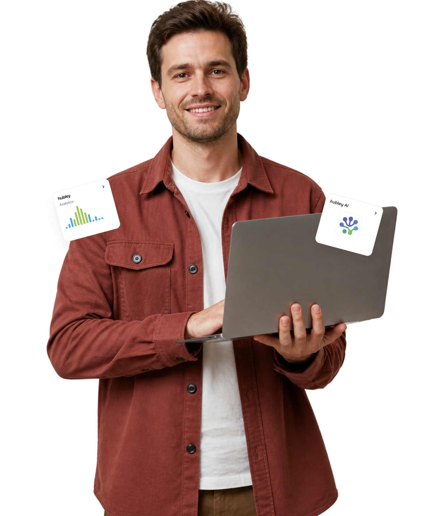 Hubley AI and Analytics — representative user with product preview