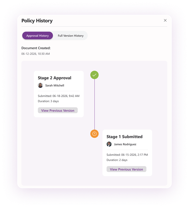 Policy review dashboard preview