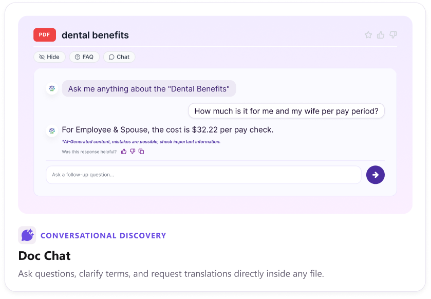 Doc Chat — ask questions and clarify terms directly inside any file
