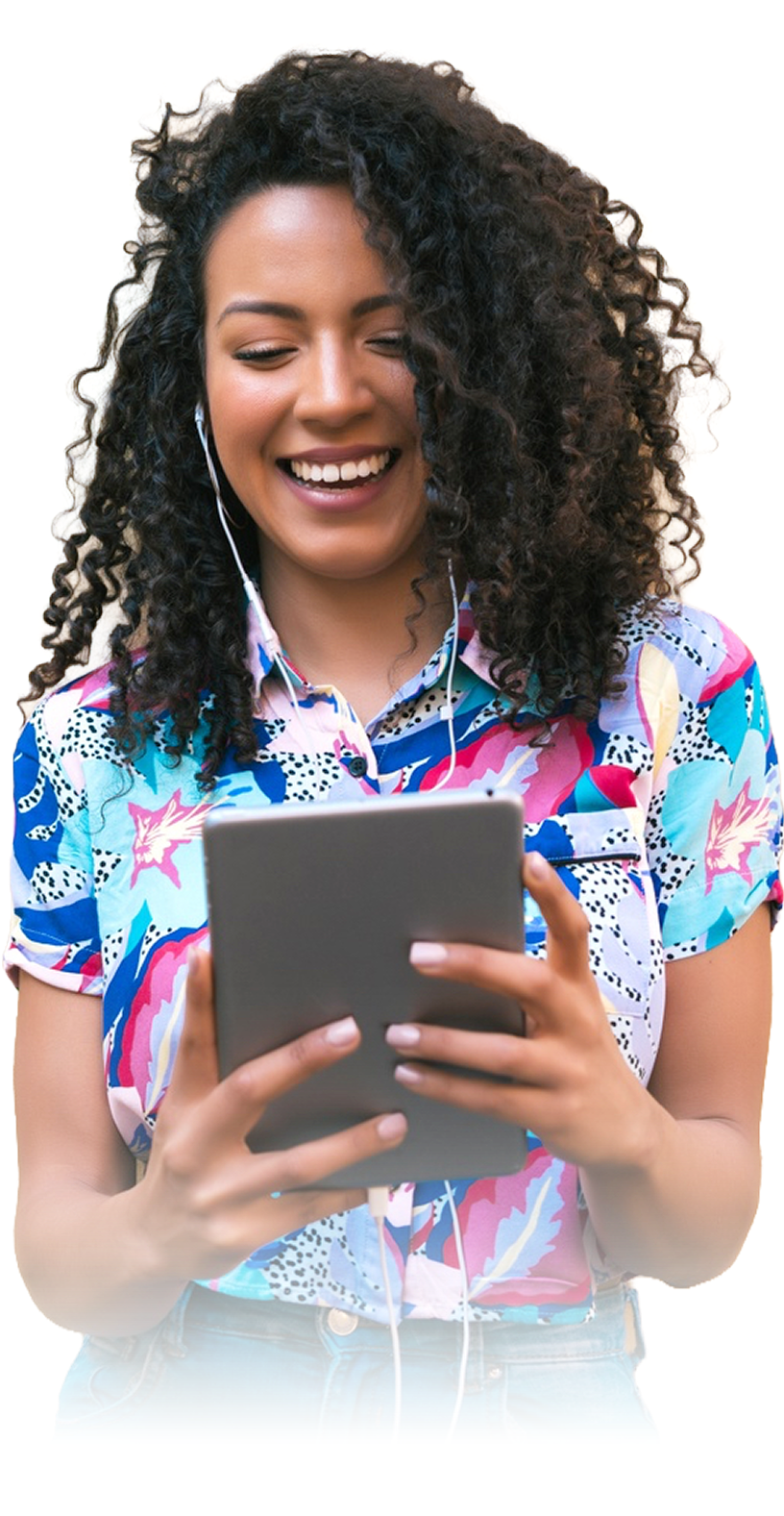 Employee using hubley intranet on a tablet