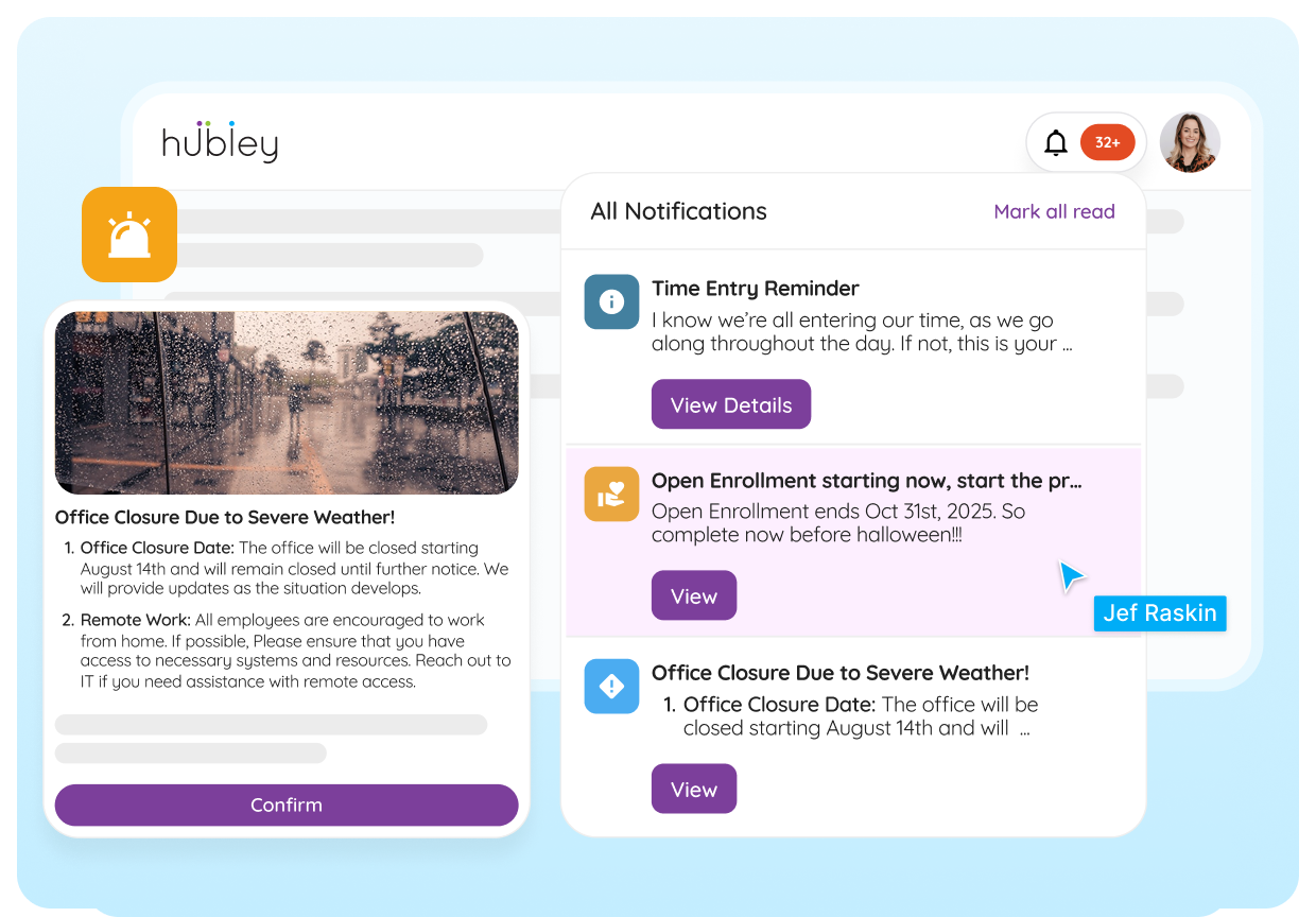 Targeted communications notification center