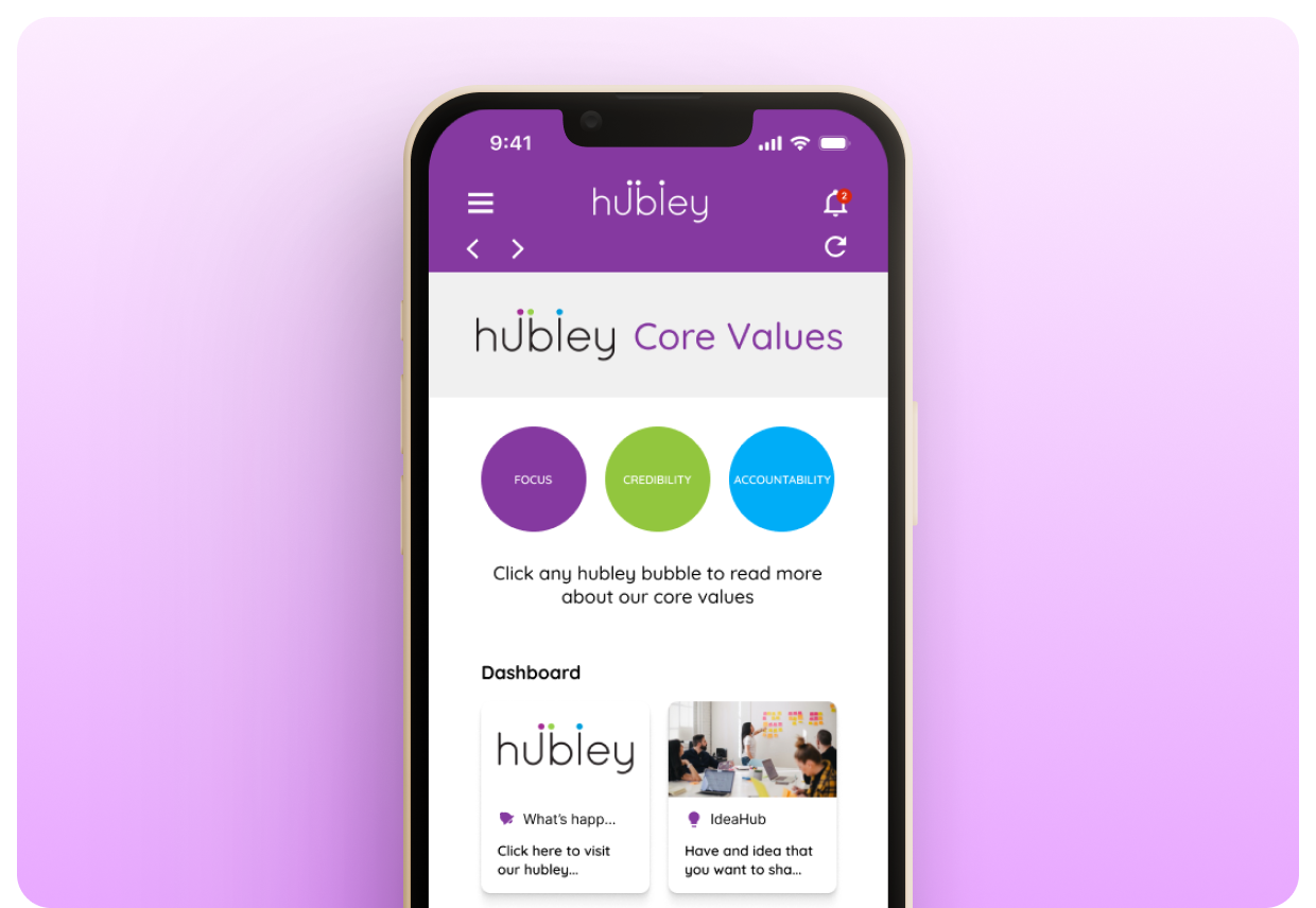 Employee mobile app on smartphone