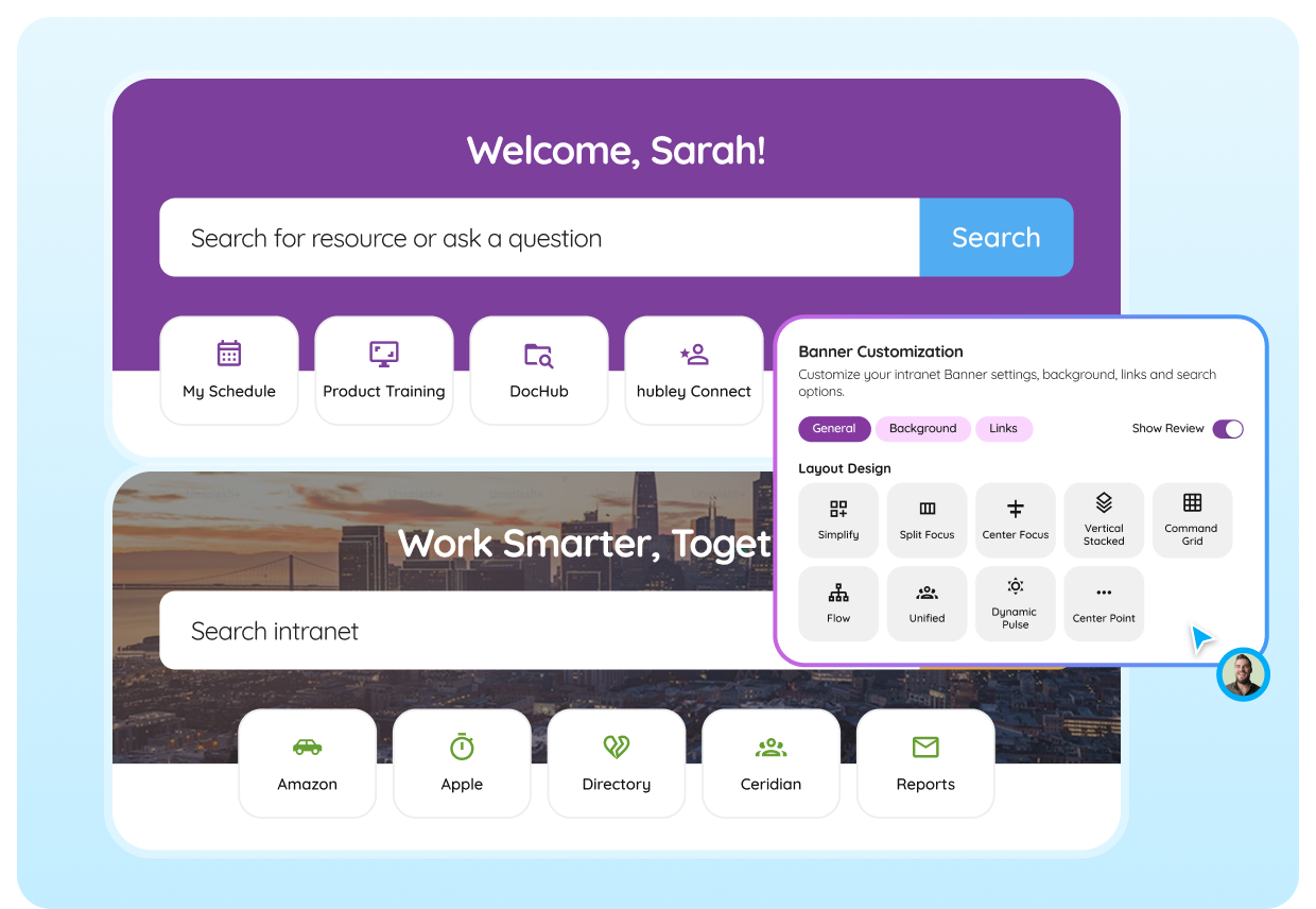 OnboardingHub+ banner customization interface