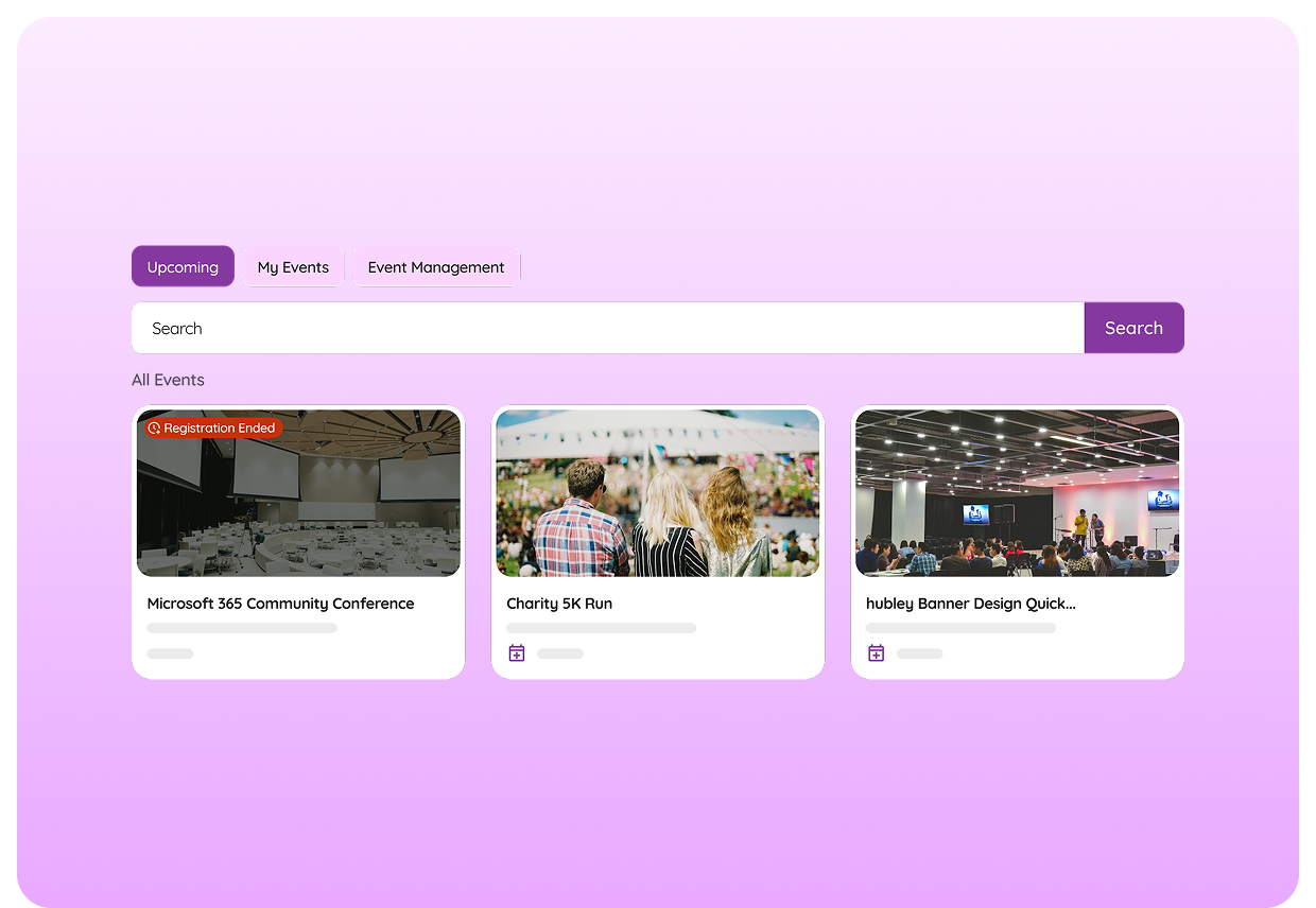 EventHub+ events management interface