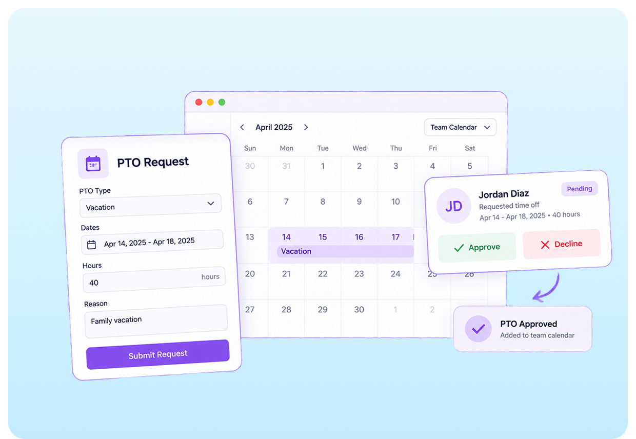 PTO Request form interface