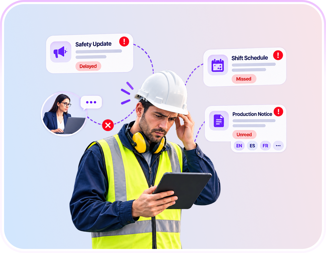 Shift worker missing critical updates on the floor