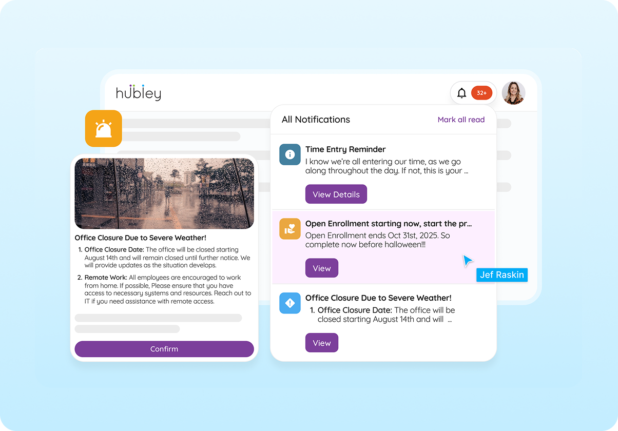 NotificationHub alert and notification interface