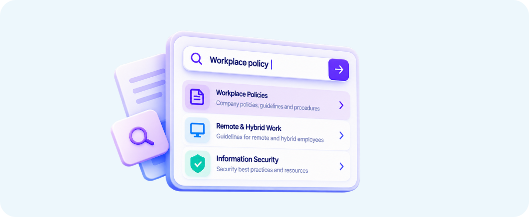 Knowledge Agent chat answering an employee question