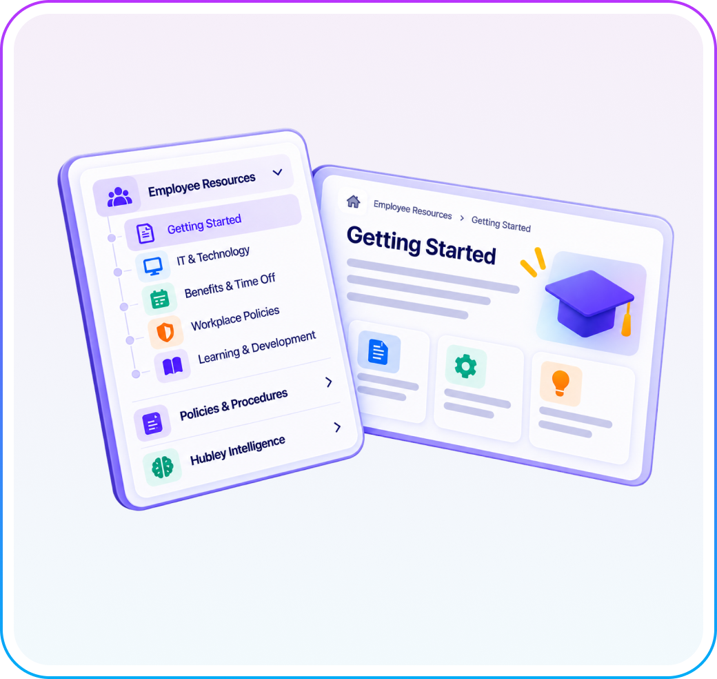 KnowledgeHub wiki-style navigation with sections and pages